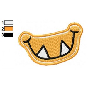 Orange Monster Grin Embroidery Design